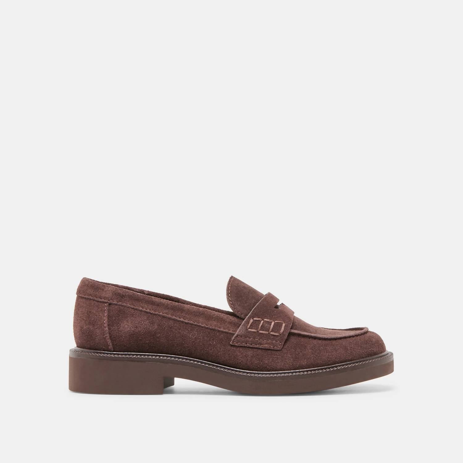 Dolce Vita Women's Tiggy Loafer in mahogany suede - women's flats - detail view