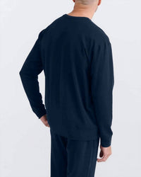 SAXX 3six Five Crew Sweatshirt in maritime blue - men's shirt - detail view