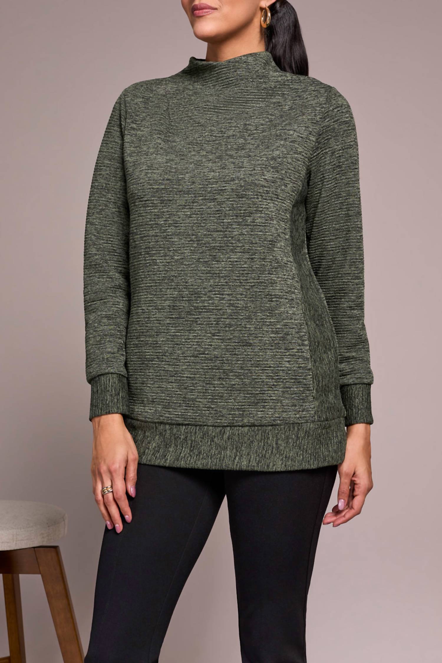 Tribal - Tunic Mock Neck Top
