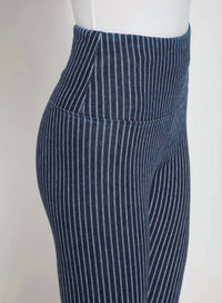 Lysse - Cropped Pattern Pinstripe Capri Denim Leggings