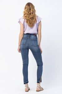 Judy Blue - High Waist Skinny Released Hem and Side Slit
