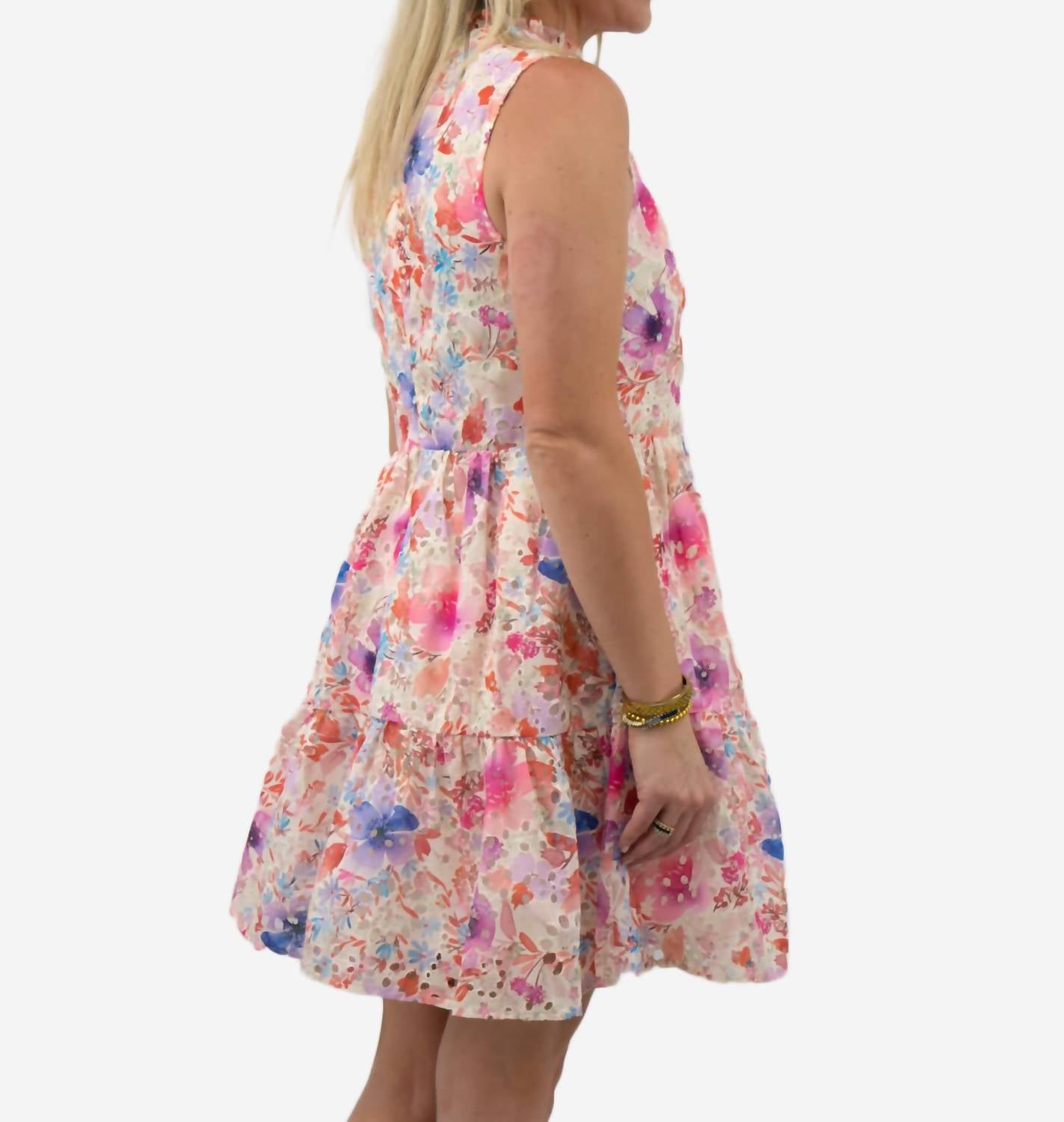 Fate - Pastel Eyelet Mini Dress