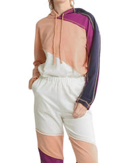 Umgee - French Terry Colorblock Stitch Detail Sweater