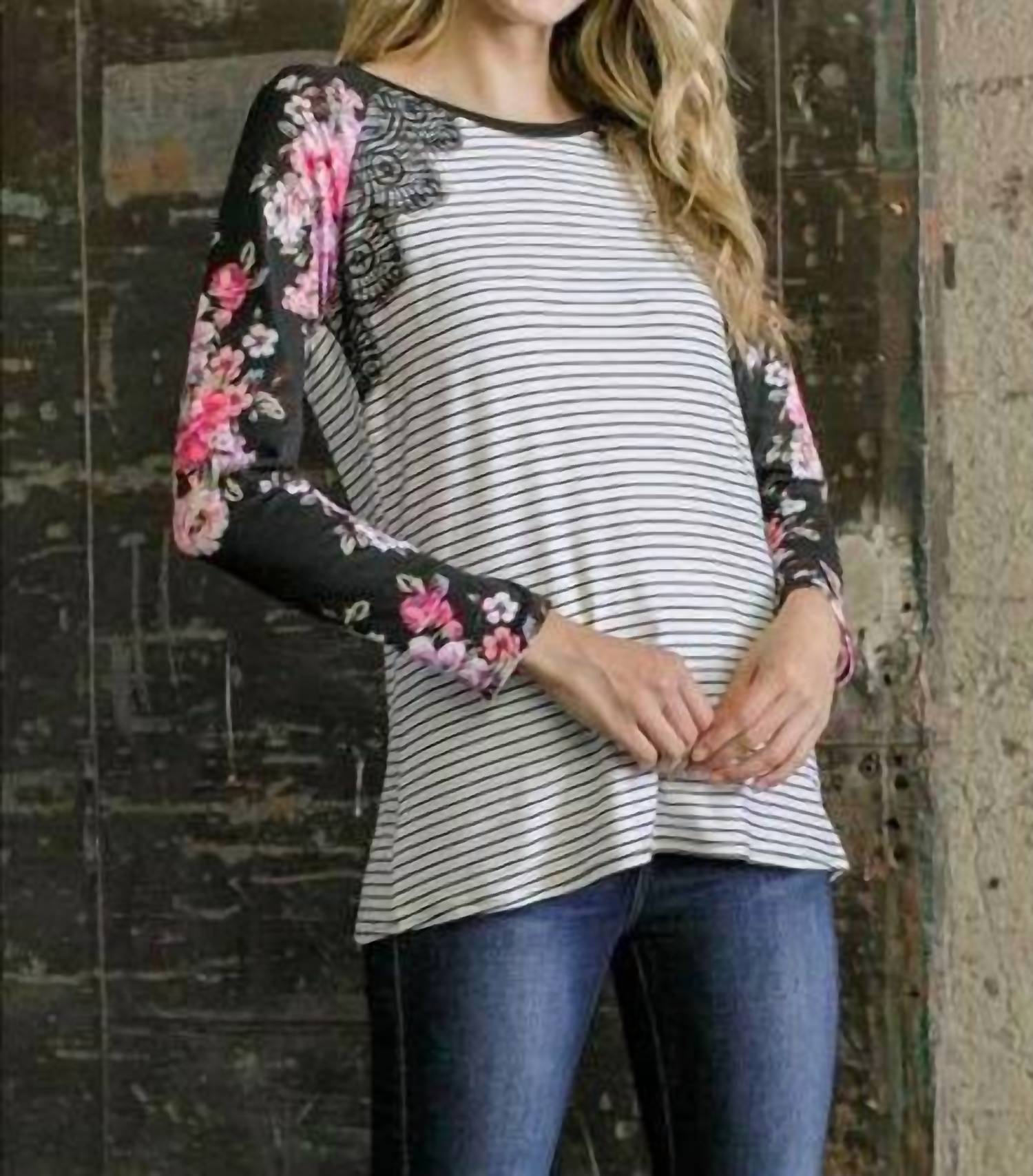 Ellis - Floral & Striped Top