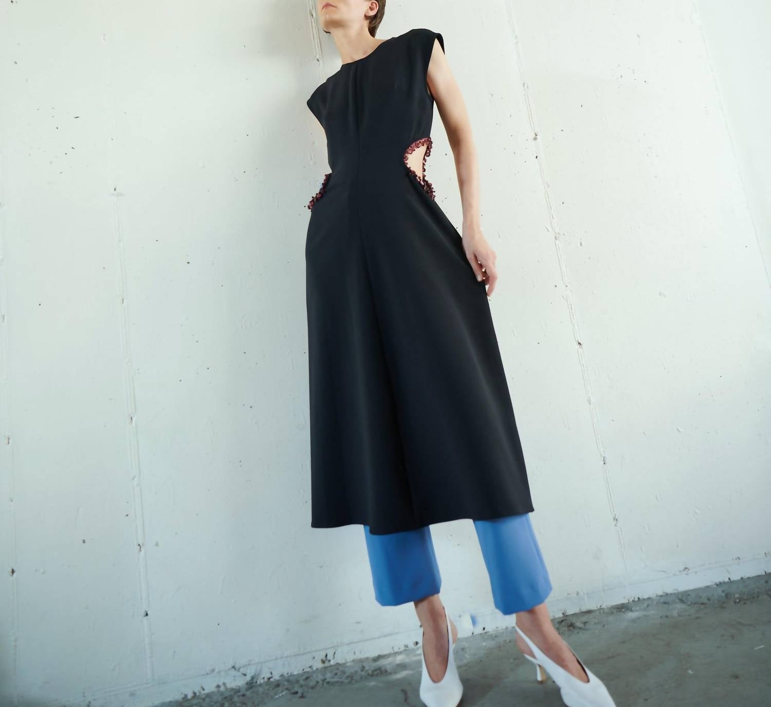 Nomia - JEWELED CUTOUT MIDI DRESS