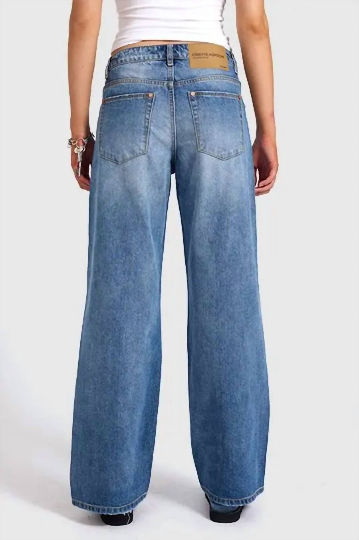 One Teaspoon - Jackson Mid Waist Wide Leg Denim Jeans