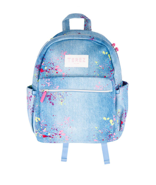 Terez - Girls Denim Paint Splatter Backpack