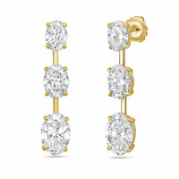 Diana M Jewels - Women's Oval Lab-Grown Diamond Stud Earrings (8.00 Ct TCW) - Elegant Plus