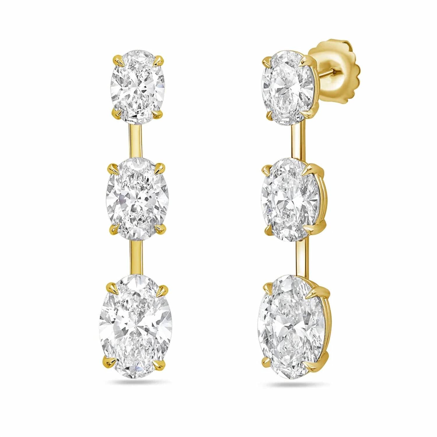 Diana M Jewels - Women's Oval Lab-Grown Diamond Stud Earrings (8.00 Ct TCW) - Elegant Plus