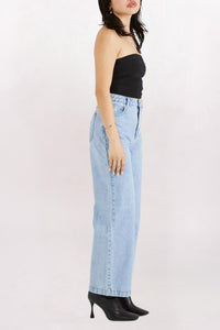 Abrand Jeans Carrie High Rise Wide Leg Jeans in light vintage indigo - women's jeans - alternate view
