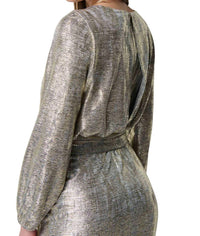 Joseph Ribkoff - Metallic Belted Wrap Dress
