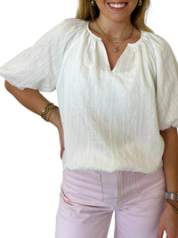 Joy Joy - Charlie V-neck Puff Sleeve Top