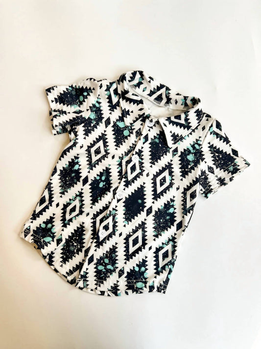 Aier Wholesale - Kids Aztec Western Button Up Top