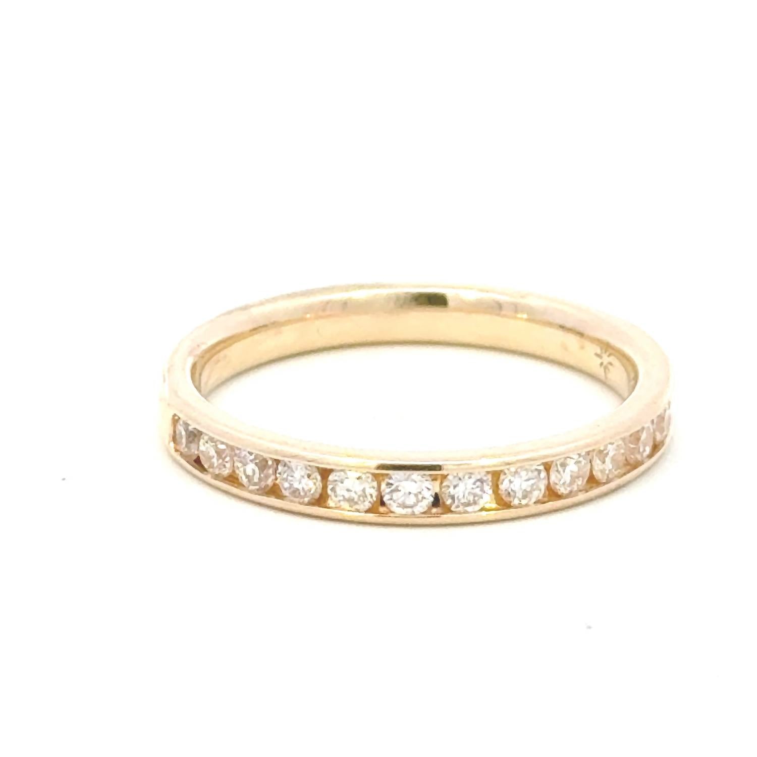 Aamiaa - 0.52 Carat Natural Diamond Round Brilliant Channel Band - Size 6.5