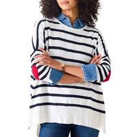MERSEA Amour Sweater With Heart Patch Top in navy - women's sweater