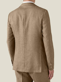 Luca Faloni Men’s Linen Blazer in brown - men's jacket - detail view