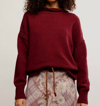 Free People Torres Roll Neck Sweater in dionysus - women's sweater