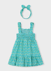 Mayoral - Printed Dress With Matching Headband