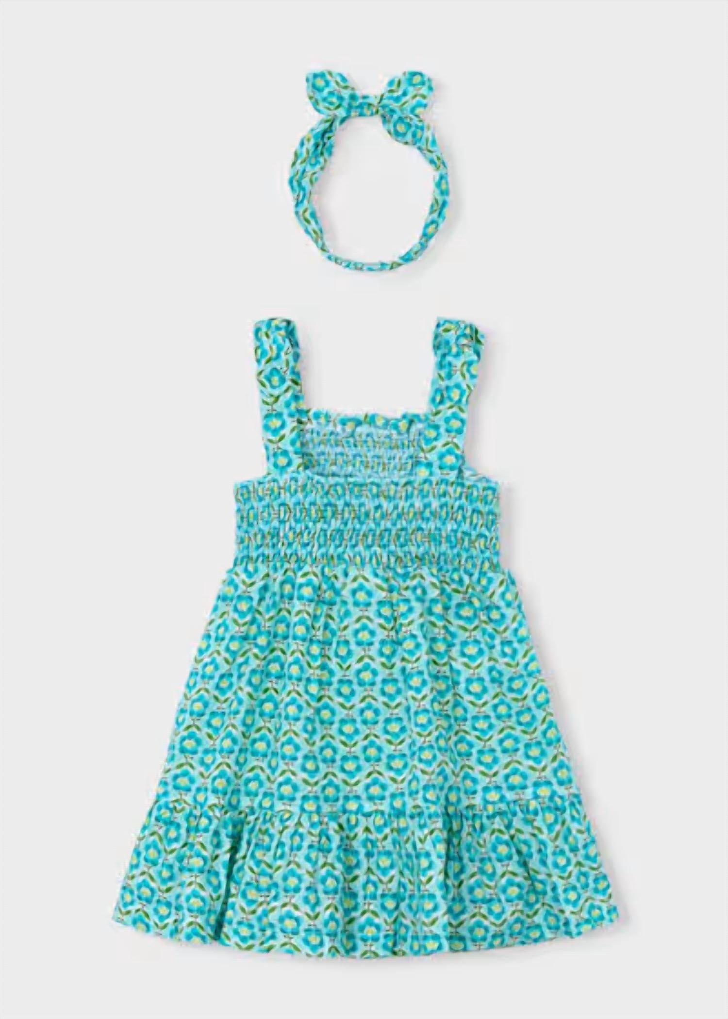 Mayoral - Printed Dress With Matching Headband