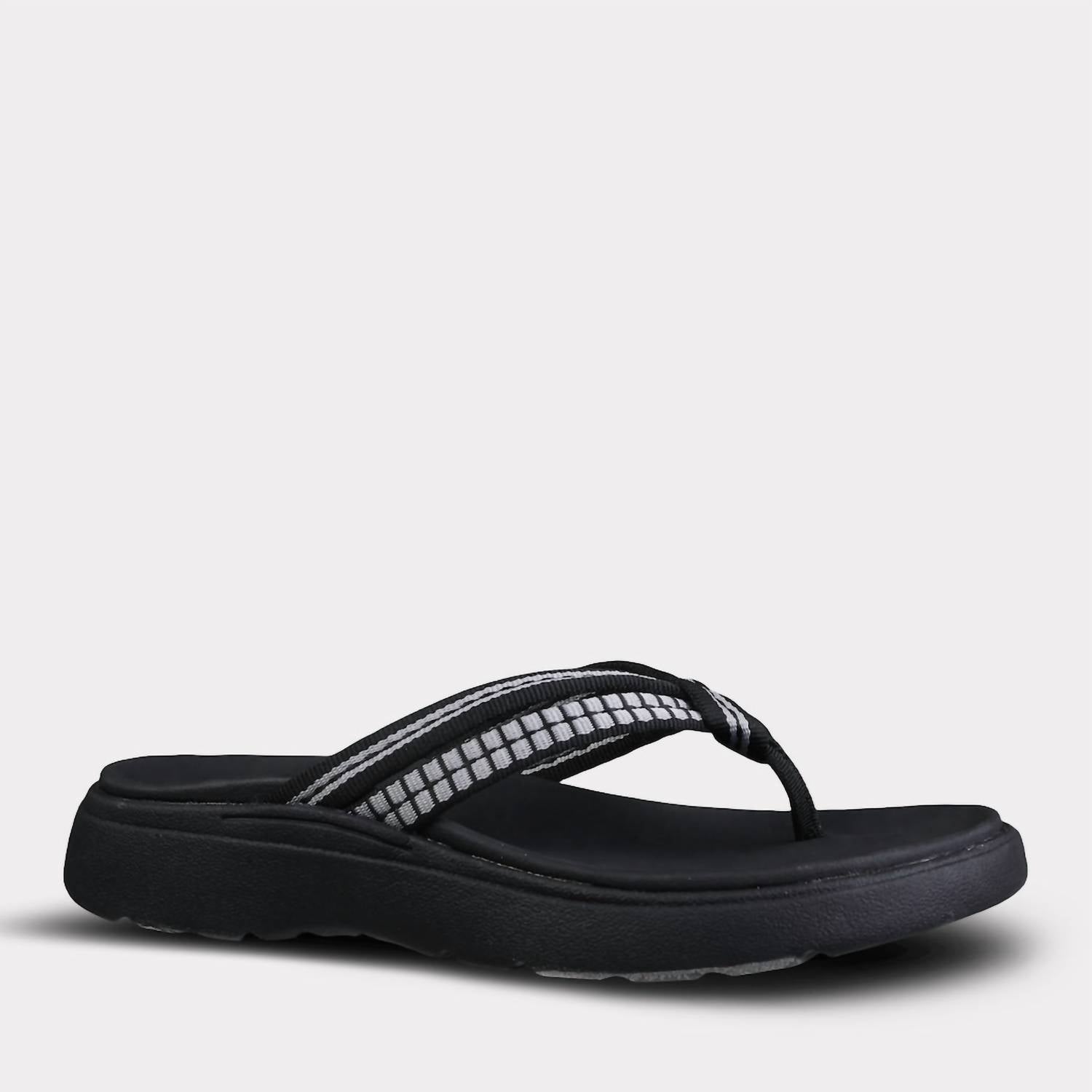 Mykos Women's Nami Thong Sandal in black - women's sandal - detail view