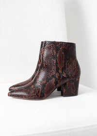 STEVE MADDEN Women's Block Heel Print Bootie in brown - women's shoe - detail view