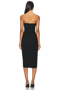 Amanda Uprichard Strapless Cassie Midi Dress in black - women's dress - alternate view