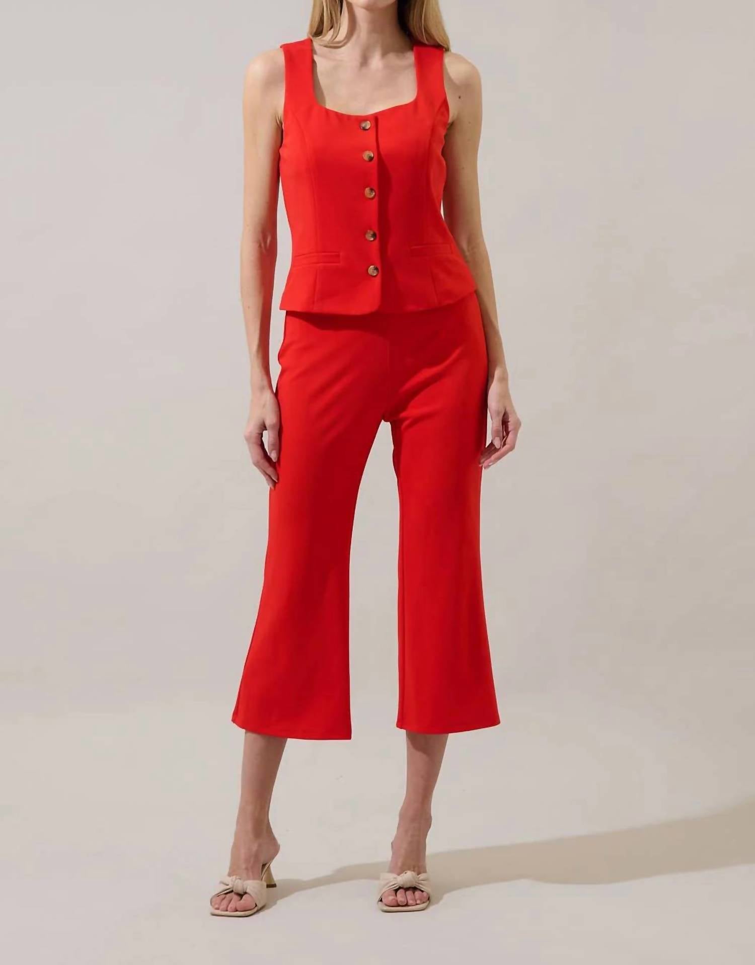 Sugarlips - Hemary Button Down Sleeveless Top