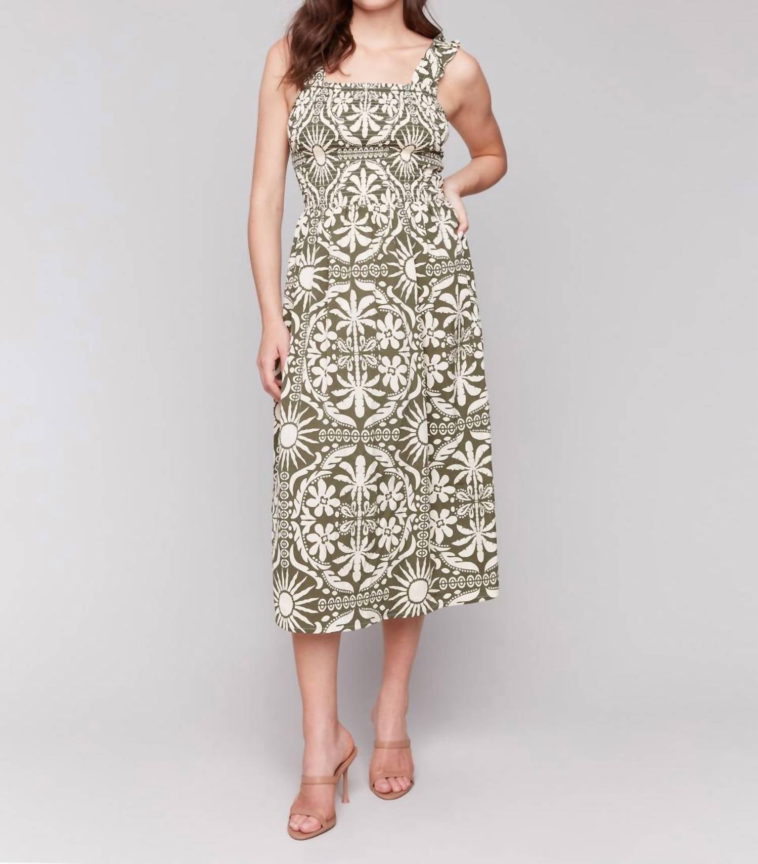 Charlie B - Shirring Detail Midi Dress