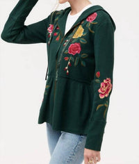 Johnny Was - PEPLUM METALLIC THERMAL HOODIE