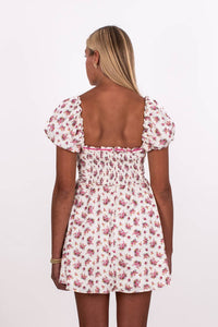 for Love & Lemons FLORAL ETIENNE MINI DRESS in pink - women's dress - alternate view