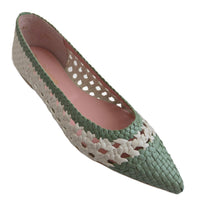 Pretty Ballerinas Women's Ella Ballet Flats in cream green - women's flats - detail view