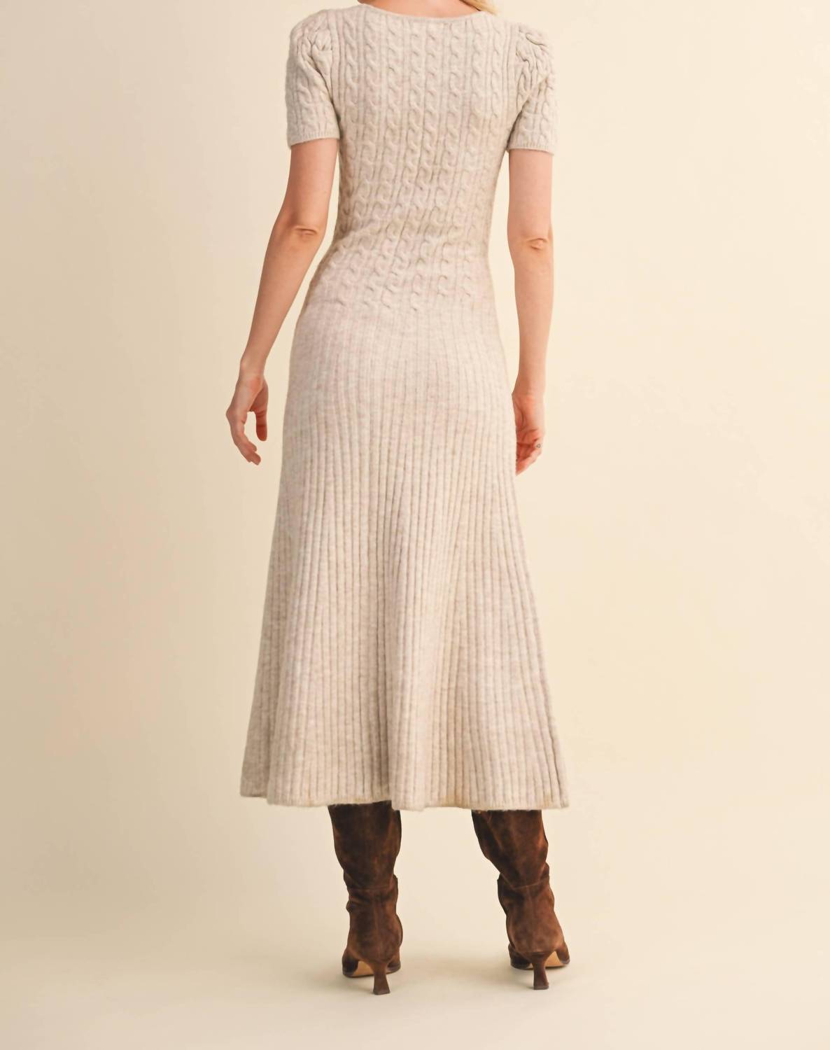 Klesis - Cable Knit Midi Sweater Dress
