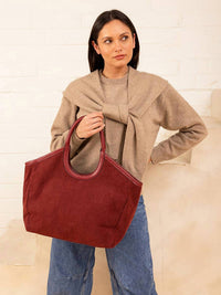 Jen & Co. - Women's Piper Contrast Corduroy Mini Tote Bag
