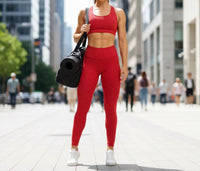 BBrazil Clothing Basket Weave Jacquard Long Leggings in red - women's pants - view 4