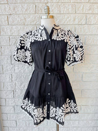 Sea - Women's Agathe Applique Puff Sleeve Mini Dress