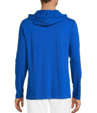 TOMMY BAHAMA Bali Beach Long Sleeve Hoodie in blue splash - men's shirt - detail view