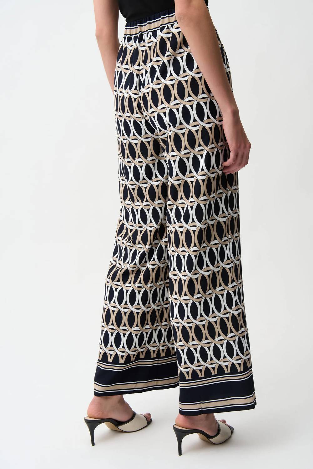 Joseph Ribkoff - Geometric Print Wide Leg Pull-on Pants