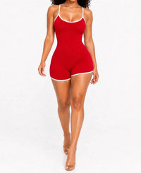 Jnk - Easy Does It Spaghetti Strap Dolphin Trim Short Romper