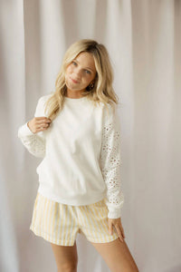 Z Supply - Mosaic Knit Eyelet Sweatshirt