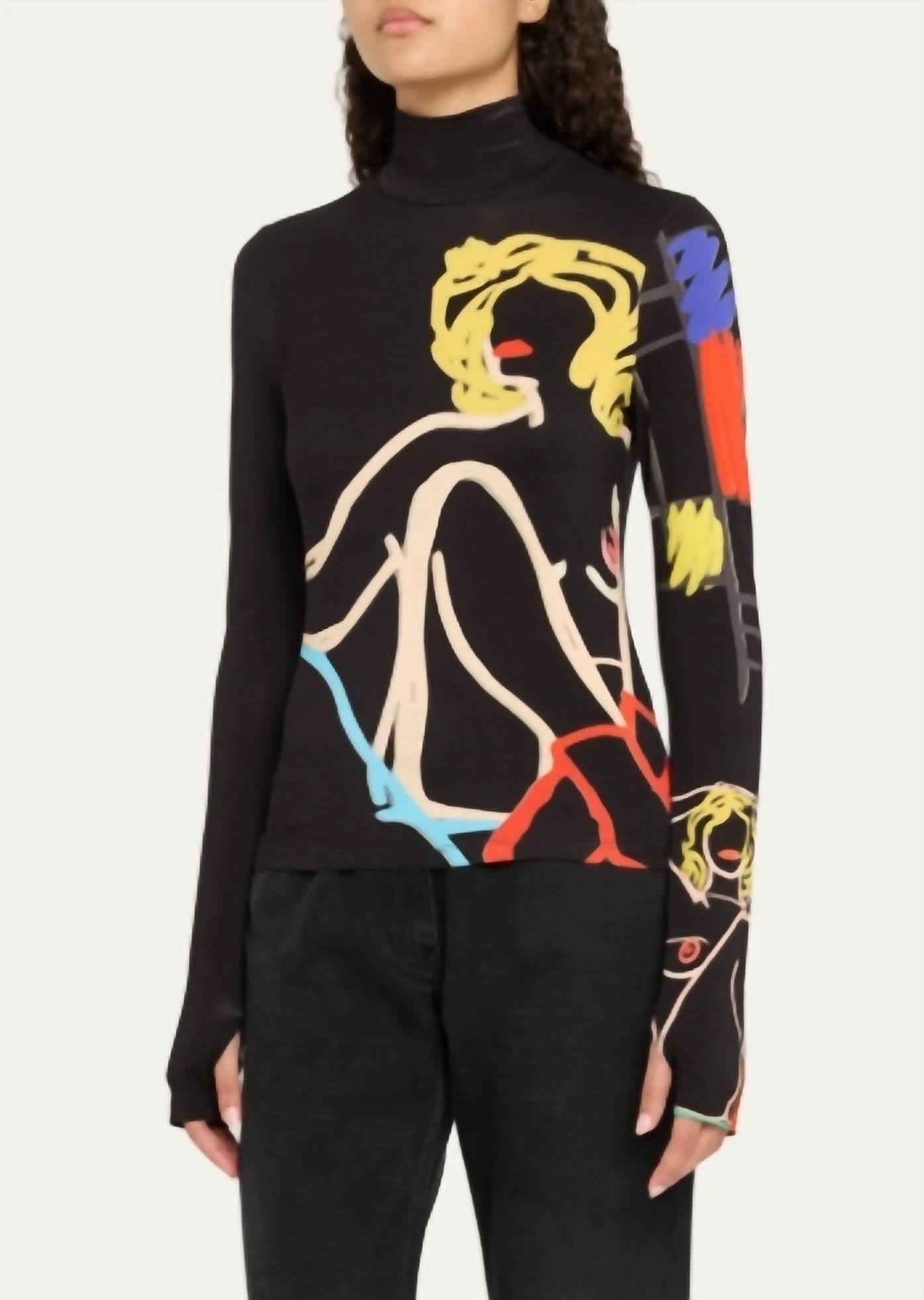 Alice + Olivia - Delaina Long-Sleeve Turtleneck Top