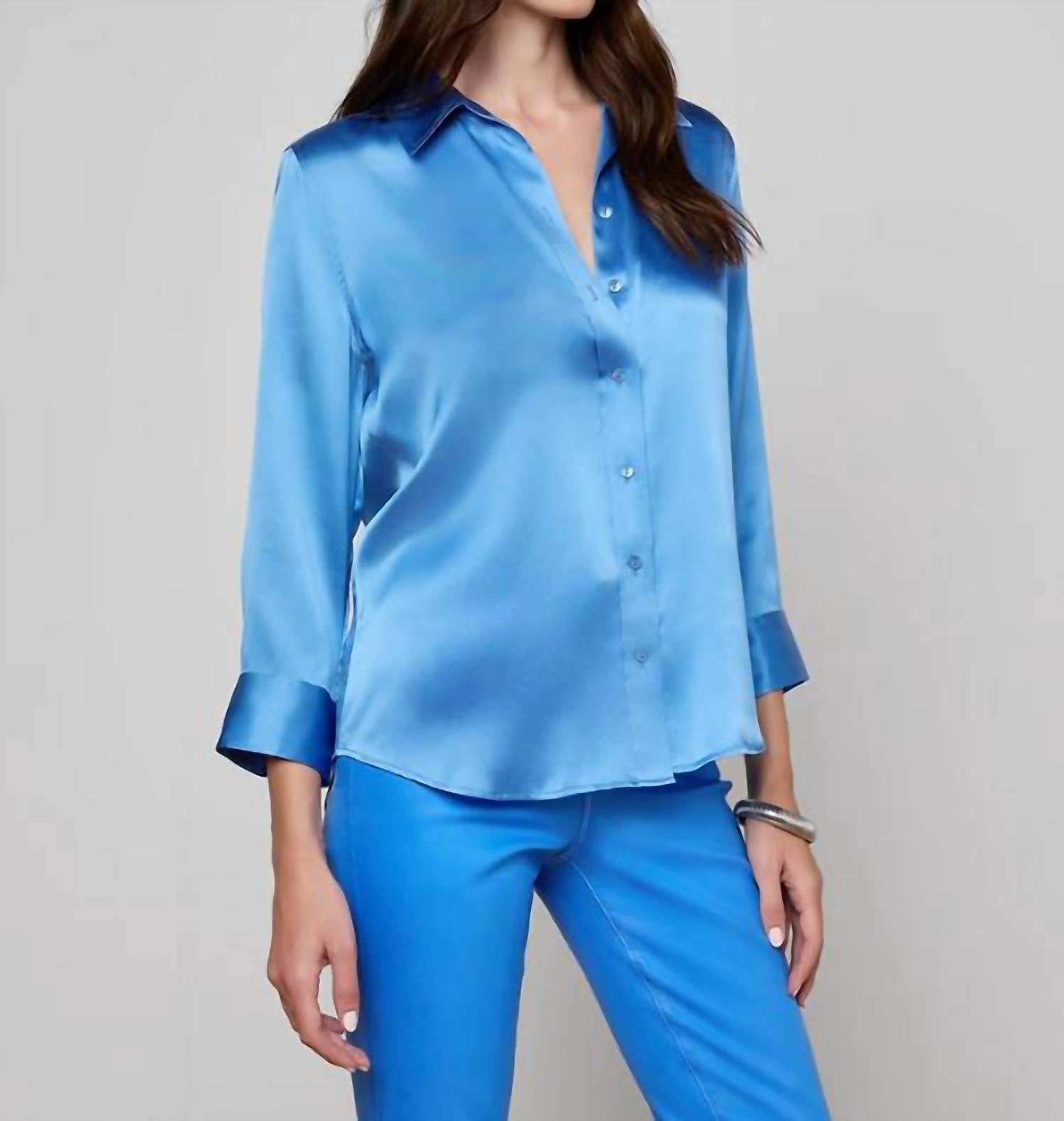 L'Agence - Dani 3/4 Sleeve Silk Blouse
