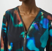 Joseph Ribkoff - Abstract Print 3/4 Sleeves Fit And Flare Tunic Top