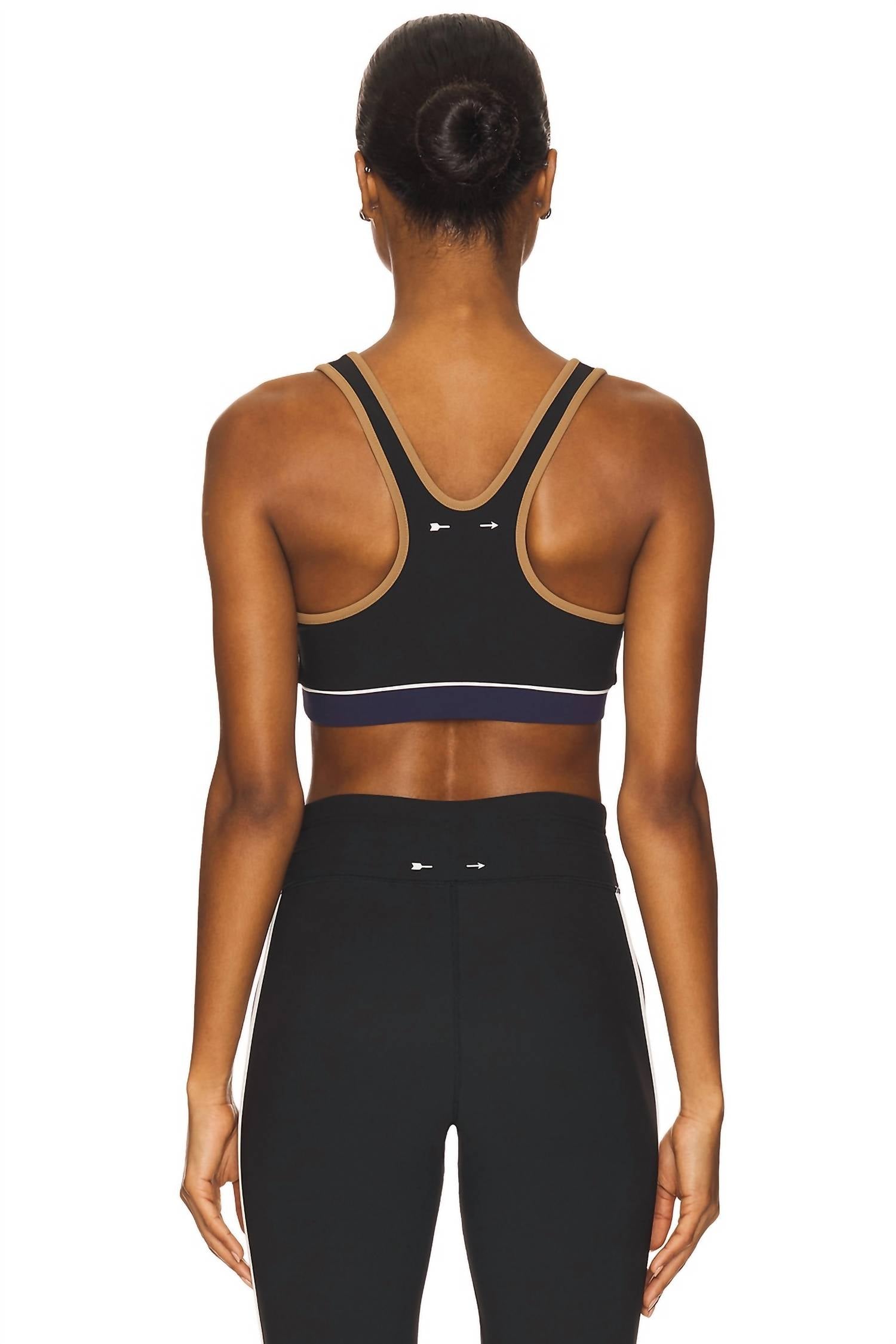 THE UPSIDE Revolver Jade Racerback Sports Bra in black - women's intimate - detail view