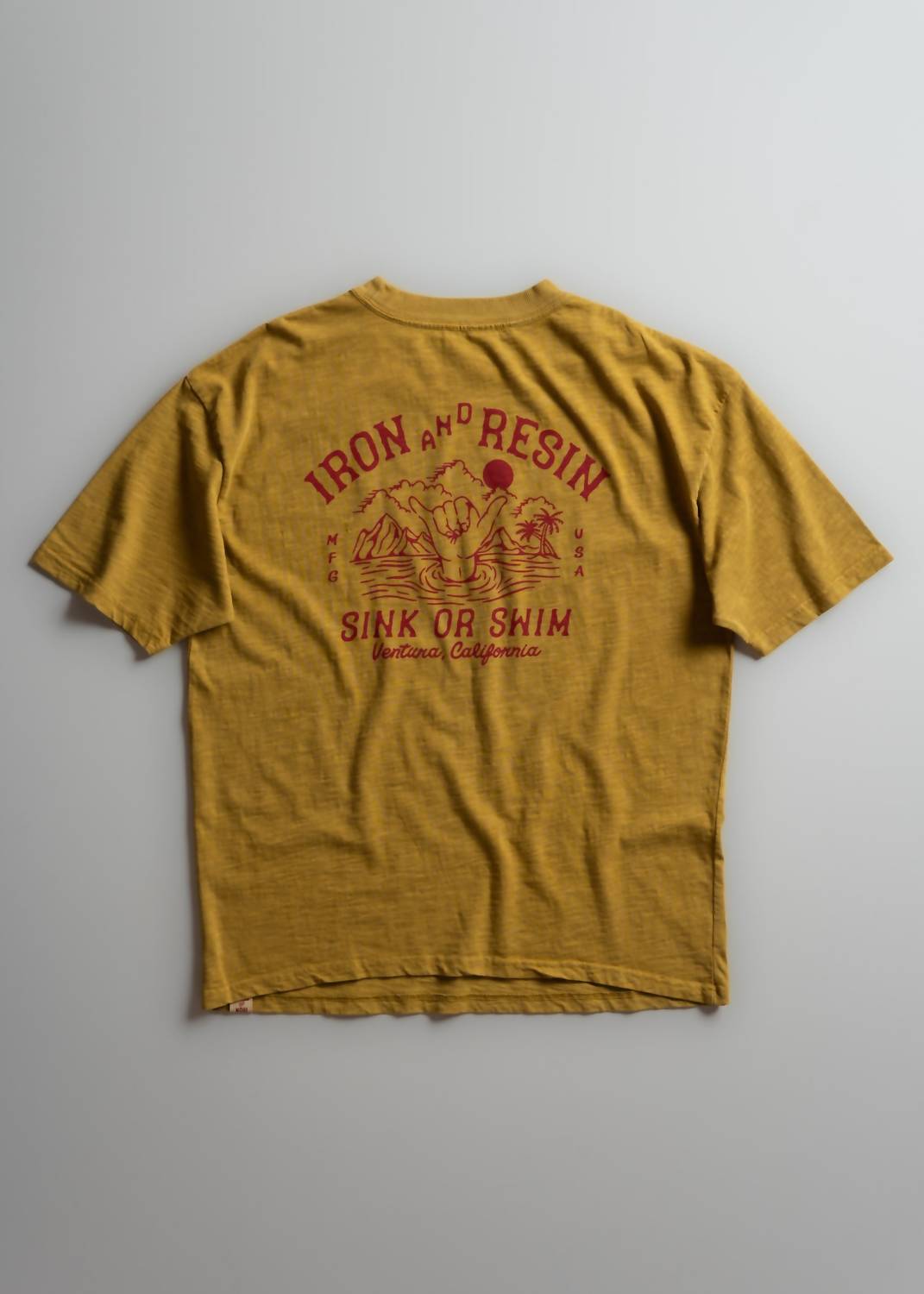 Iron & Resin Men's Sink Or Swim Tee in goldenrod - men's t-shirt - alternate view