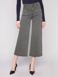 Charlie B - Patch Pocket Flare Twill Pants