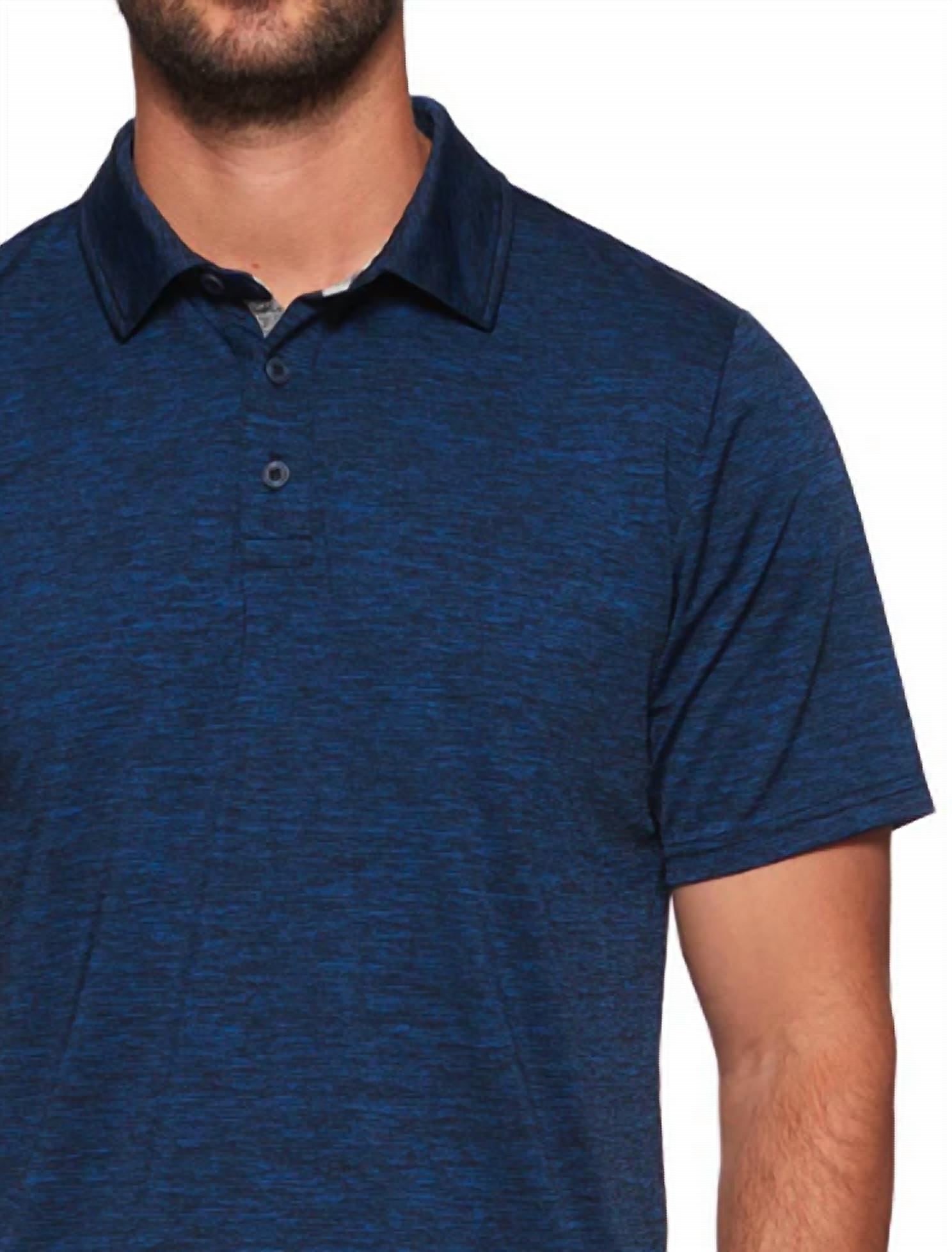 Flags & Anthem Windemere Performance Polo Shirt in navy - men's shirt - detail view