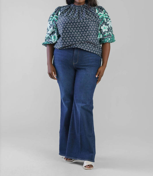 Emily Lovelock - Lilly Crew Neck 3/4 Sleeve Blouse - Plus