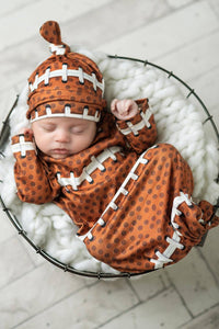 Adorable Sweetness - Infant Football Baby Gown and Hat Set