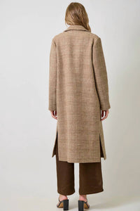 Mystree - Houndstooth Plaid Long Coat