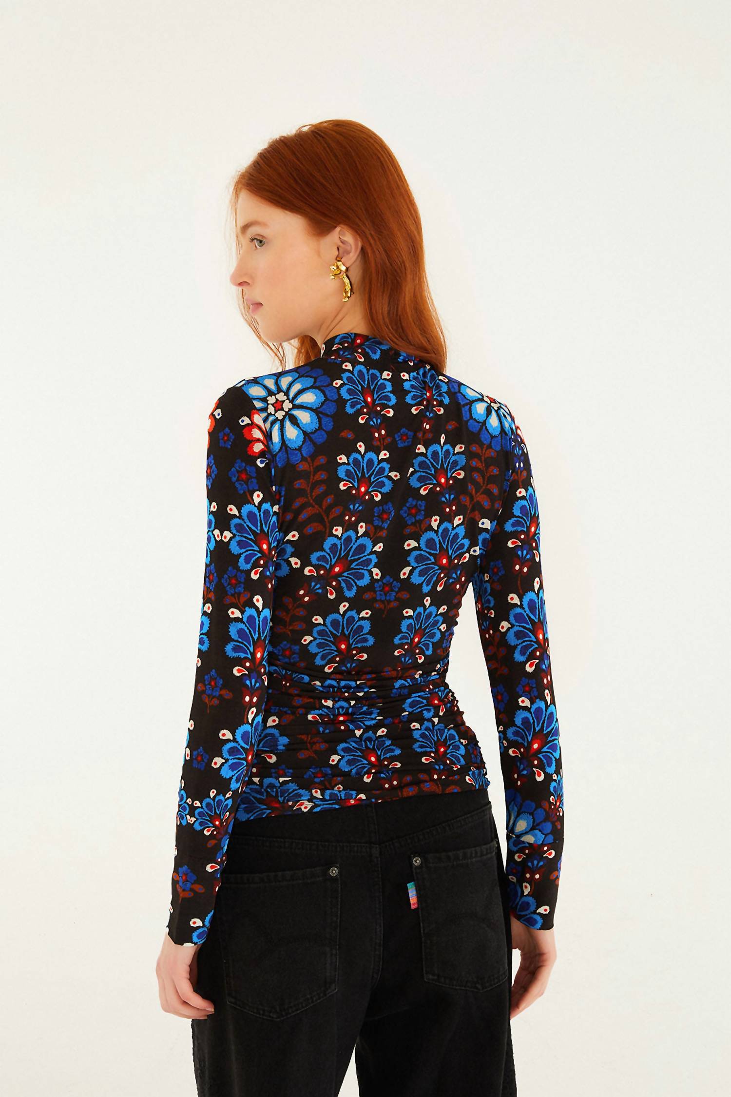 Farm Rio - Latina Scarf Jersey Ruched Blouse